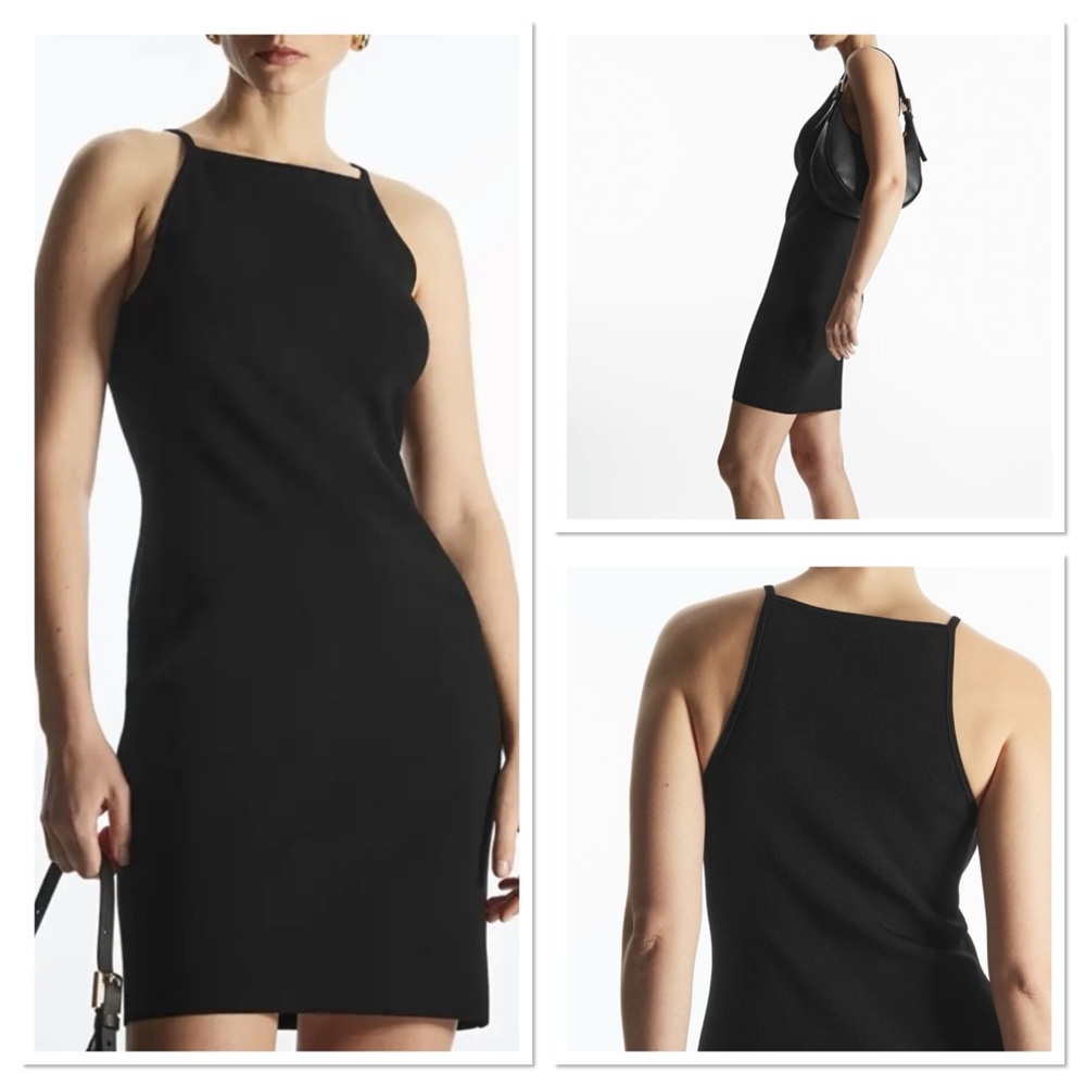 COS Bodycon Mini Black Sleeveless Knit Dress Sz M